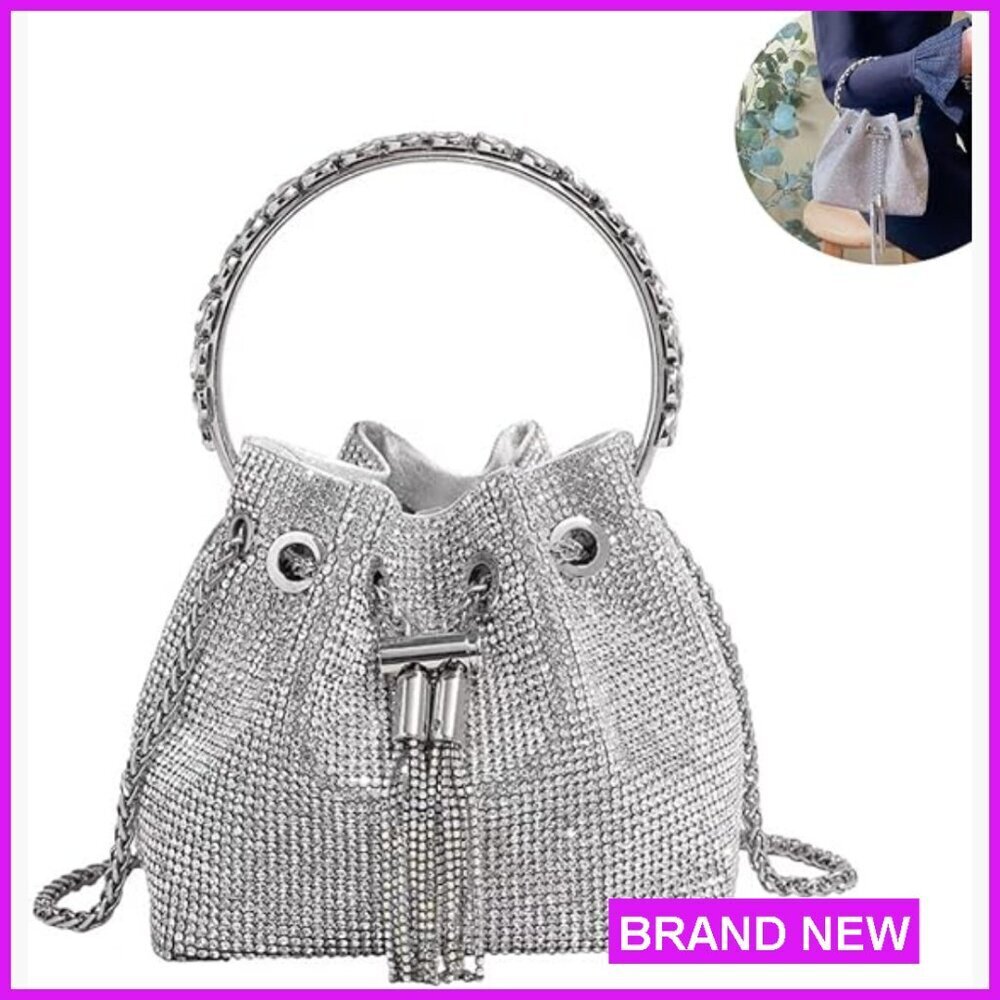 Sparkling Rhinestone Evening Clutch Crossbody Bag Prom Wedding Party Elegant